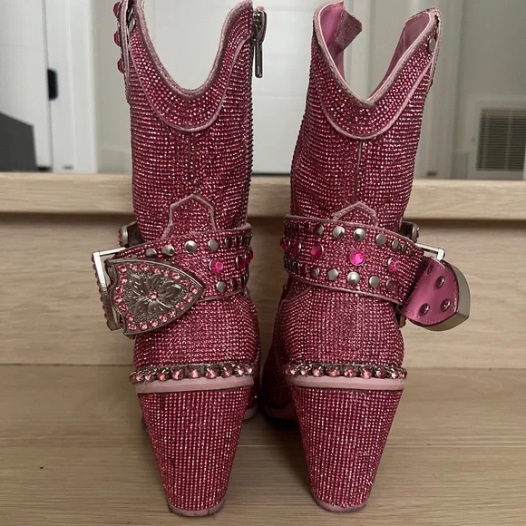 Pink Rhinestone Western Boots - Picture 5 of 8